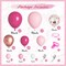 152Pcs Pink Balloon Garland Arch Kit, Hot Pink Metallic Rose Gold Confetti Balloons for Women Birthday Princess Theme Bridal Baby Shower Wedding Day Party Background Decorations